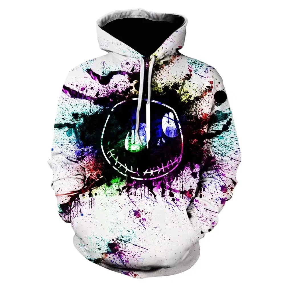 New Halloween Hoodies Nightmare Before Christmas 3D Print Hoodie Men Women Fashion Oversized Sweatshirts Kids Tracksuits Spring