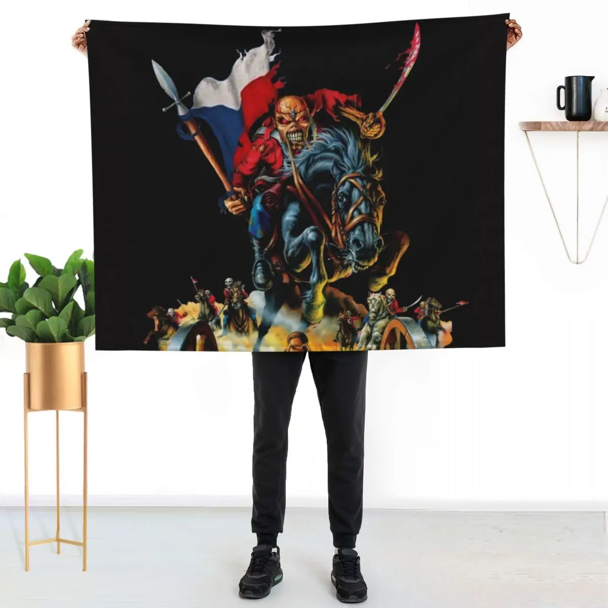 Heavy Rock music Iron 80s skull Iron Throw Blanket Weighted Travel Blankets For Baby manga for winter Blankets