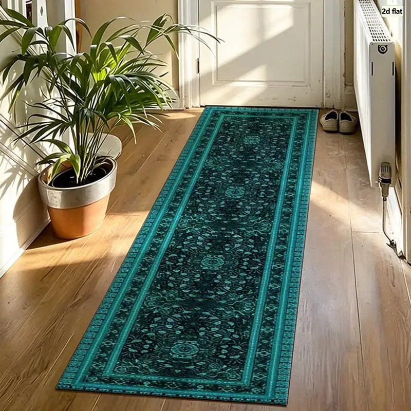 1 Piece Of Woven Dark Teal Rug, Soft And Comfortable, All Seasons, Lightweight Easy To Care, Home Decor, Living Room Decor, Bedroom Decor, Hallway Decor, Autumn, Winter