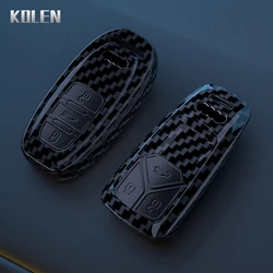 ABS Carbon Fiber Car Key Case Cover For Audi A1 A3 8P A4 B9 A5 A6 C7 8S 8W A7 A8 Q3 Q5 Q7 4M S4 S5 S6 S7 S8 RS3 RS6 SQ5 TTS TFSI