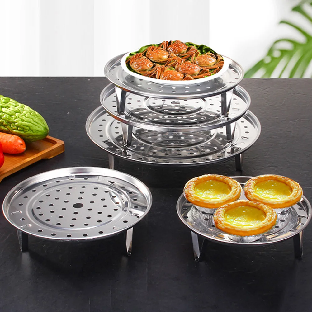

Stainless Steel Steamer Rack Food Steaming Plate for Buns Eggs Vegetables Seafood Dumpling Steamer Tray Kitchen