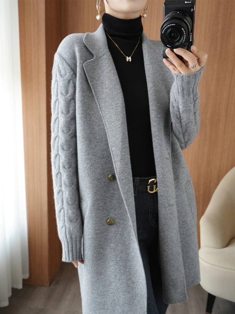 New Women's Windbreaker Pure Wool Knit Overcoat Loose Comfortable Women's Top Spring and Autumn Best Selling Women's Clothing