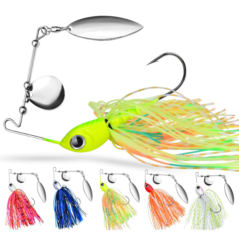 

1pcs Spoon Bait 10g 14g Spinner Fishing Lure Rubber Jig Spinnerbait Artificial Bionic Metal Sequin Soft Fishing Bait dw615