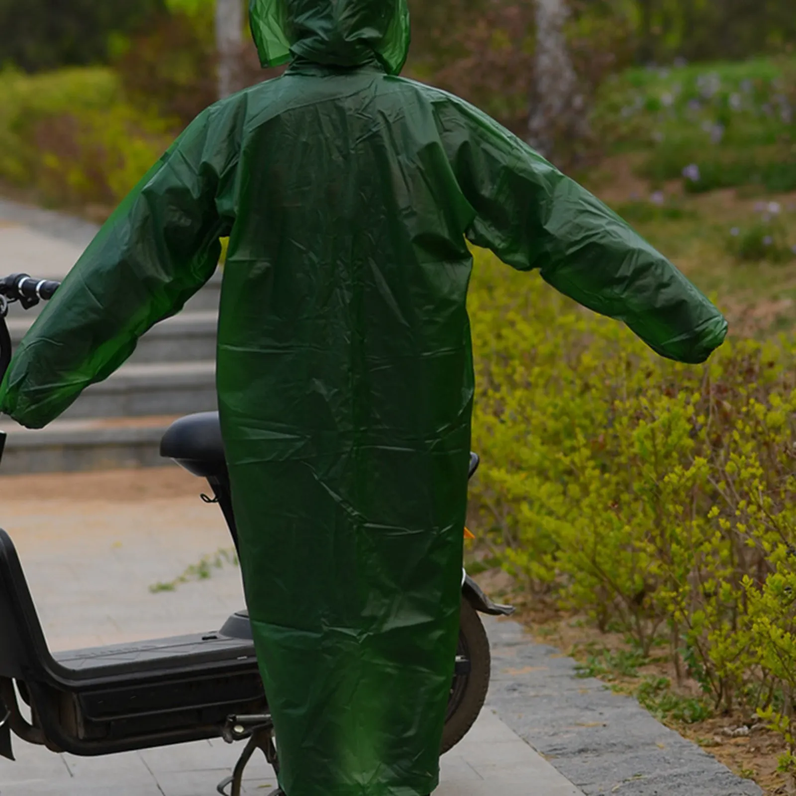 Lightweight Adult Raincoat with Drawstring Hood Premium Eva Waterproof Windproof Reusable Rain Cape for Outdoor Activities