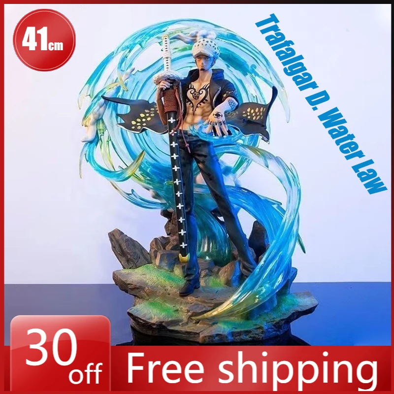 

41cm ONE PIECE Anime Figures Trafalgar D Water Law Phantom Can Emit Light Collection Action Model Holiday Gifts Children Toys