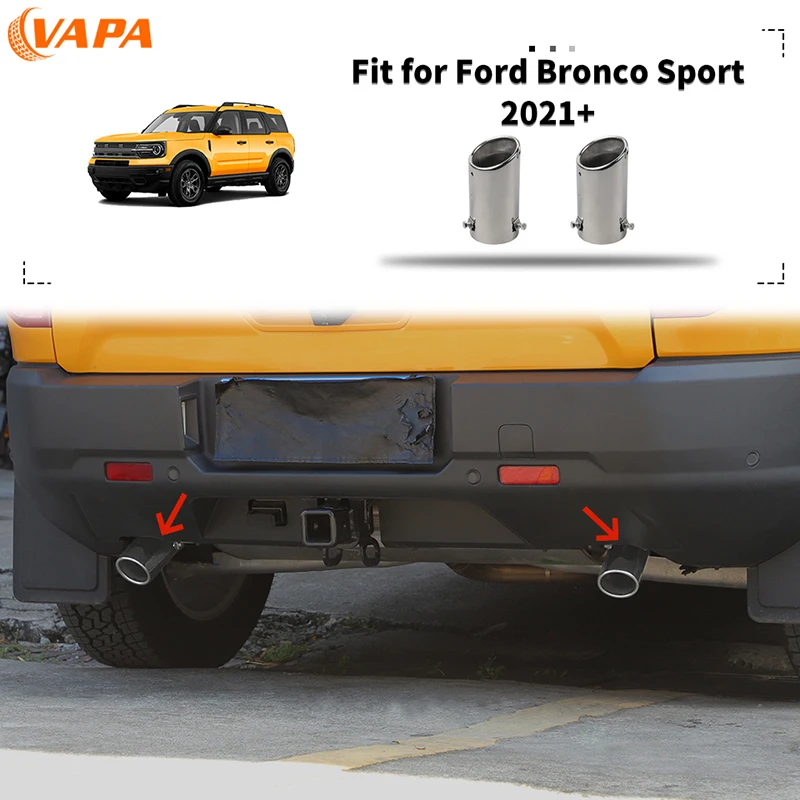 

Car Rear Pipes vent Fit for Ford Bronco Sport 2021 Up Muffler Outlet Stainless Steel Tail Throat Exterior Accessories