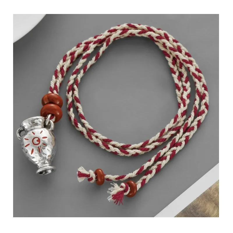 

Early Spring Wild Fun Wine Jug Necklace Original New Niche Engraving Sun Wine Jug Weaving Adjustable Necklace