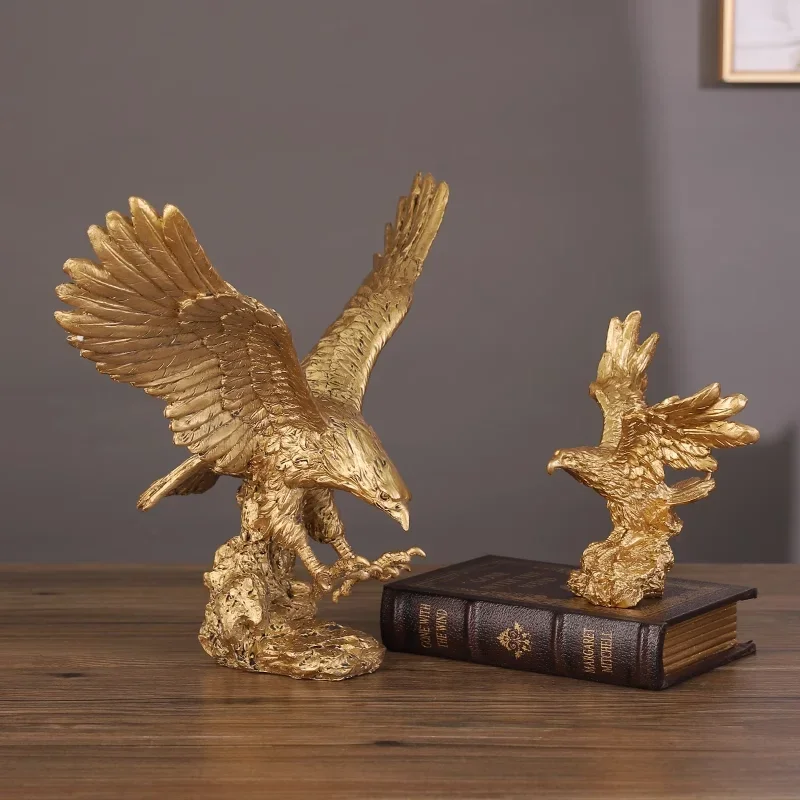 Creative Dapeng Wings Eagle Resin Art Statue Ornament, Home Entrance Living Room Study Office Desktop Shop Decoration Craft Gift