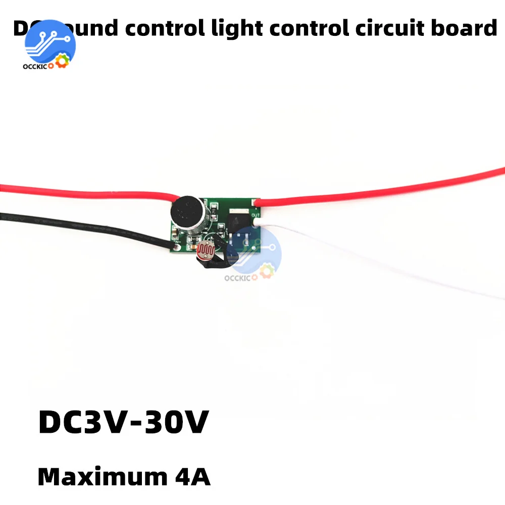 4A Cao-Công Suất Âm Thanh Điều Khiển Ánh Sáng Cảm Biến DC 3V-30V Đèn Lái 5V 6V 12V 24V Cảm Quang Giọng Mô Đun Mạch