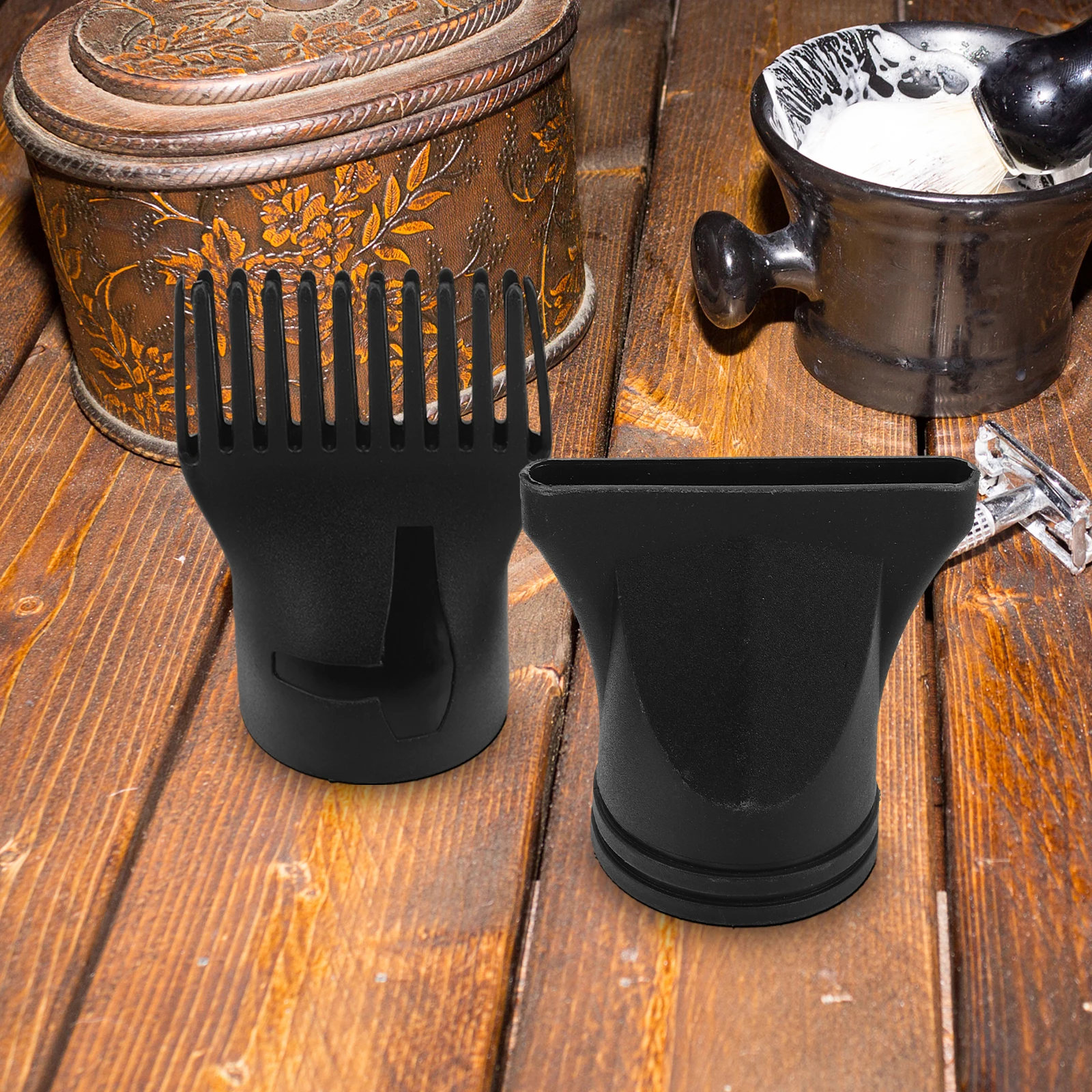 

2 Pcs Blower Tube Air Collector Comb Hair Dryer Shape Nozzle Concentrator Attachment Flat Mouth