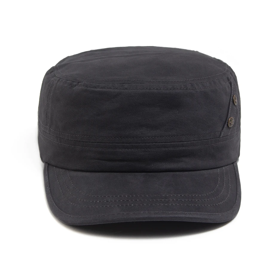 Vintage Cotton Flat Top Cap Military Cadet Army Hat Unisex Beret with Star Rivets for Men Women Outdoor Casual Spring Autumn