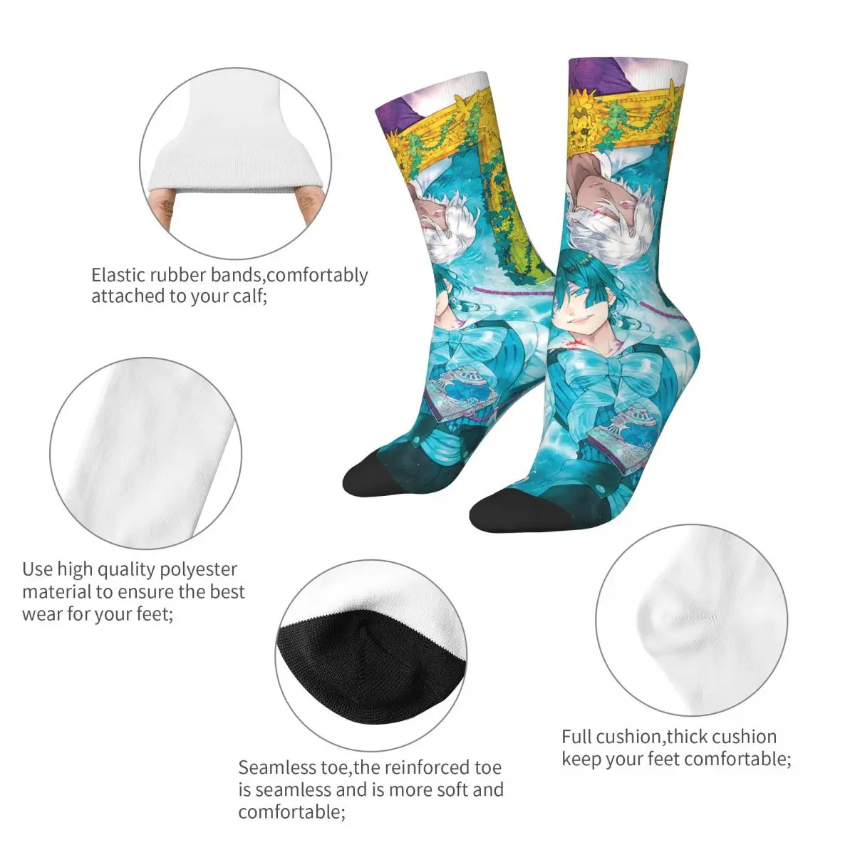 The Case Study Of Vanitas Anime Socks Men's Women's Vanitas no Karte Socks Spring Summer Autumn Winter Middle Tube Socks Gifts