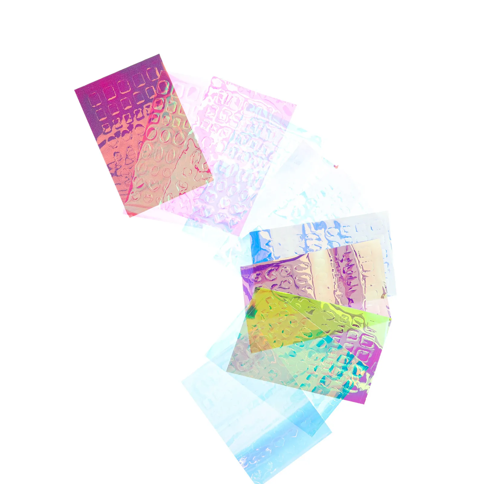 11 Sheets Ice Cube Glass Paper Nail Stickers Colorful Creative Nail Art Decor Self Adhesive Skin Safe Manicure DIY Sticker