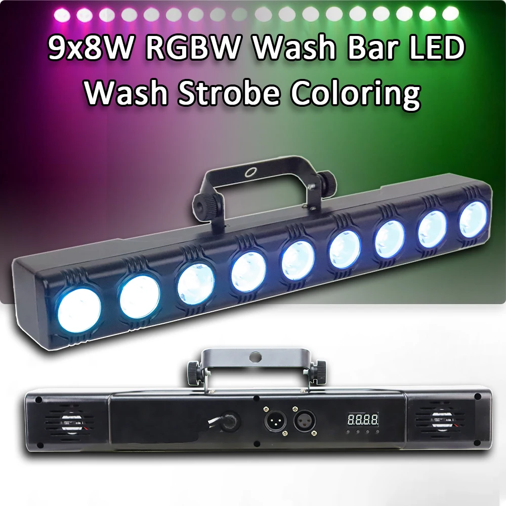 9x12W LED RGBW 4IN1 DMX Wall Wash Lamp DJ Disco Party Stage Light Effect for Dance Bar Holiday Wedding Xmas Halloween Decorate