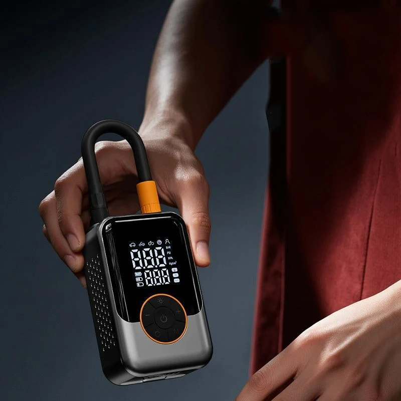 Tragbare Luftpumpe Kabelloser Auto-Reifenfüller Elektrischer Luftkompressor LCD-Display Luftinjektor für Fahrrad Auto Motorrad Reifen Ball – Detail 7
