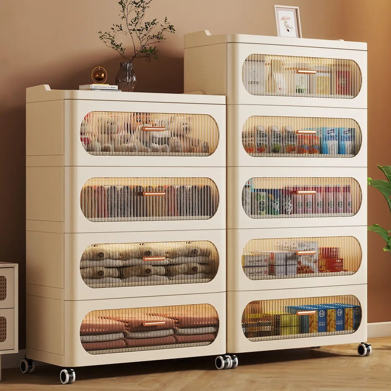 Versatile Multi-Layer Storage Cabinet Drawer Wardrobe for Baby Household - No Installation Needed Organizing Cabinet