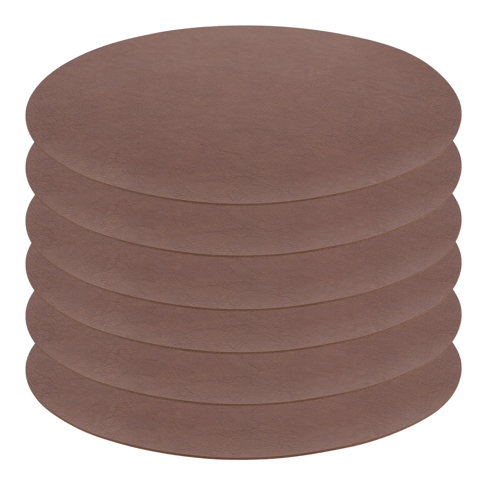 Round 15 Inch PU Faux Placemat Set Washable Table Mats for Dining Kitchen Party Outdoor Table PU Palcemats
