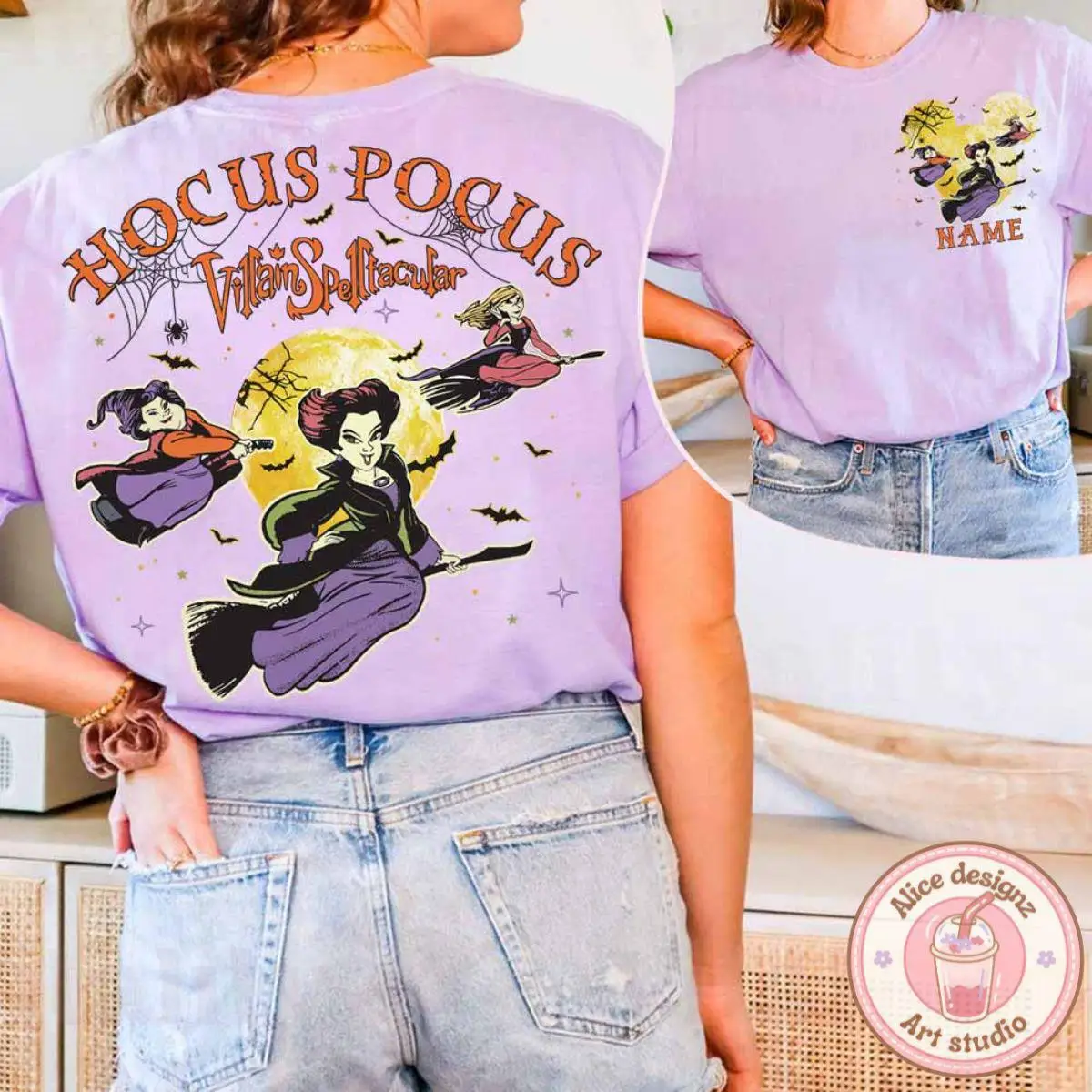تي شيرت مخصص لعائلة الهالوين "الساحرة المجنونة" أزياء ديزني ساندرسون الأخوات