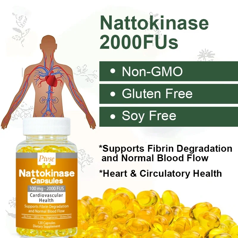 Nattokinase Capsules Supports Fibrin Degradationand Heart Health & Circulatory & Normal Blood Flow