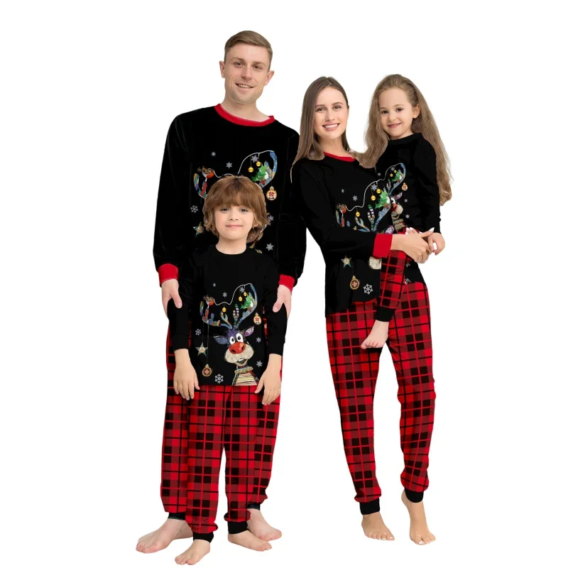 

Merry Christmas Family Matching Outfits Adult Kids Baby New Year's Clothing Cartoon Print Sleepwear Soft Pyjamas Xmas Home Look