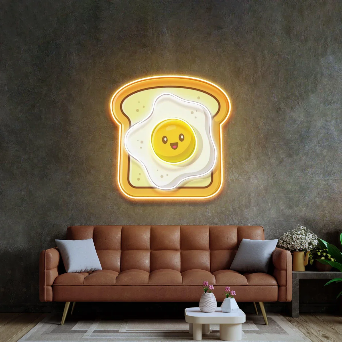 Eggs on Toast Neon Sign Food Neon Sign Dinning Room Decor Sign Acrylic Artwork Gift For Her