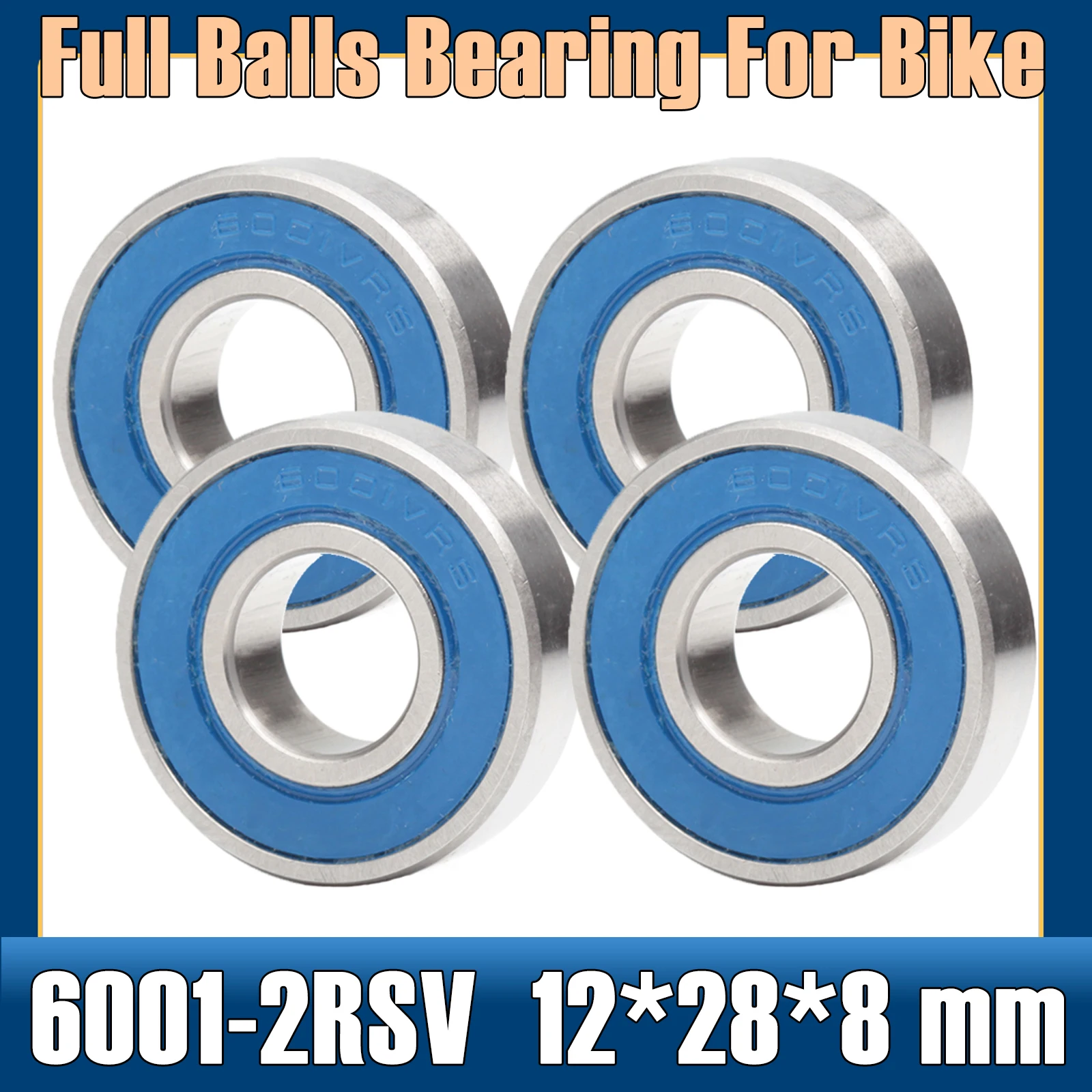 6001 VRS MAX łożyska 12*28*8mm (4 szt.) Bike Pivot stal chromowana niebieska uszczelniona smarem 6001LLU koszyk pełne kulki łożysko