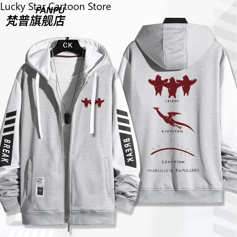 Delicious in Dungeon Marcille, куртка с длинными рукавами в стиле аниме, пальто унисекс, толстовка на молнии, модная толстовка с капюшоном, топ, костюм для косплея