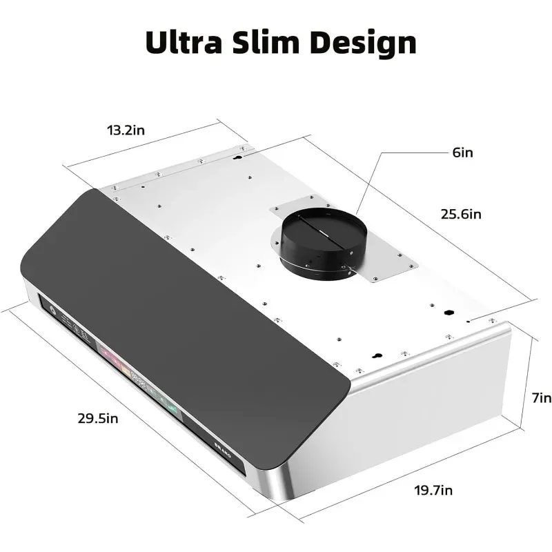 Under Cabinet Range Hood 30 Inch with Voice/Gesture/Touch Control, with 4-Speed Exhaust Fan, Memory Mode, Adjustable Lights