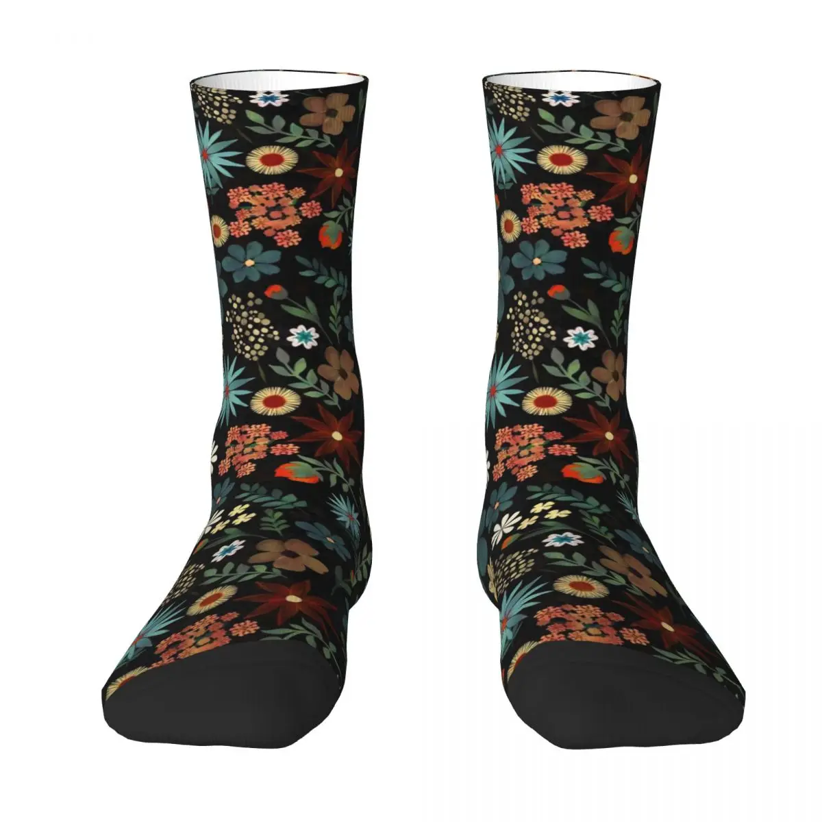 Ditsy Floral Socks Colorful Flowers Modern Stockings Winter Anti Sweat Female Socks Soft Breathable Custom Running Socks