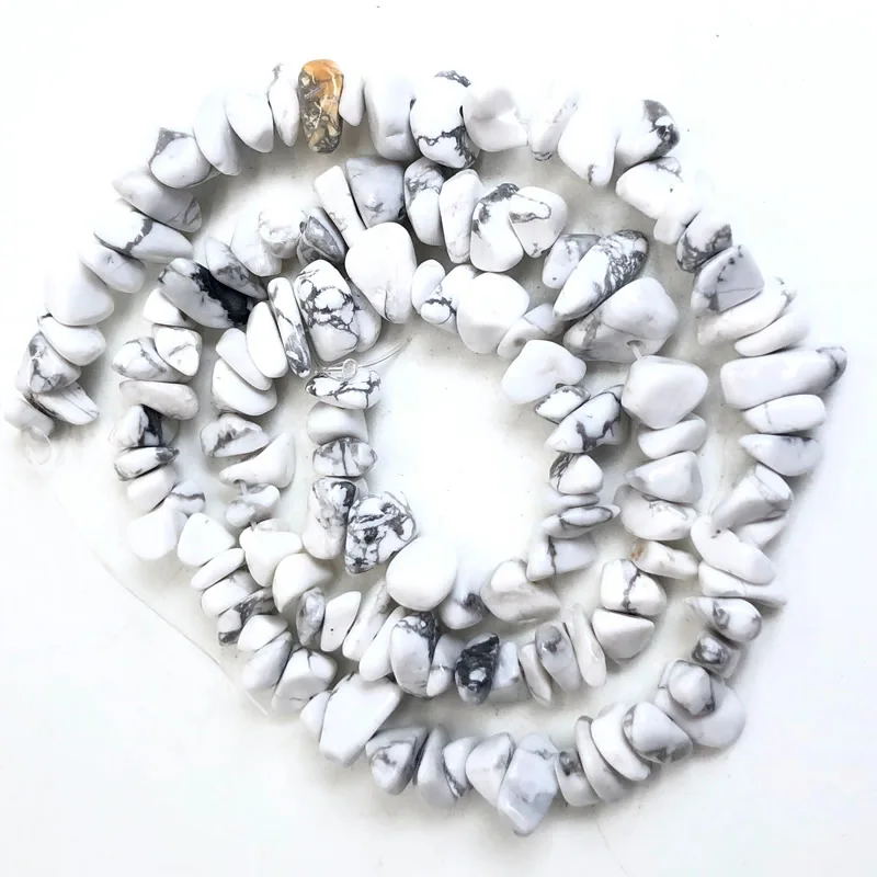 Naturstein-Chip-Perlen, 5–8 mm, unregelmäßiger Kies, Kristallquarz, für die Schmuckherstellung, Freiform-Perlen, DIY-Halskette, Armband, 15'' – Detail 6