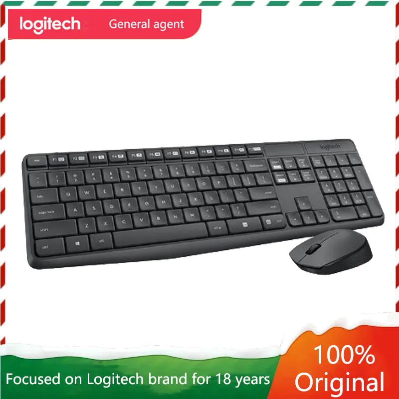 Logitech MK235 Wireless Keyboard and Mouse Set Laptop Desktop Computer Office Home Universal Keyboard and Mouse