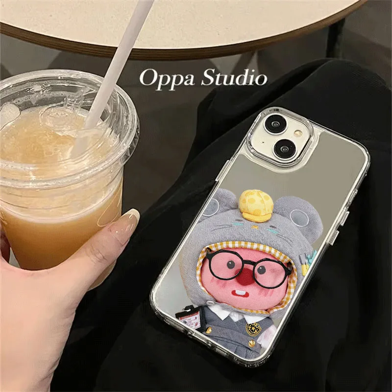 Miniso Zanmang Loopy 14Pro IPhone15 16 Case Cute Mirror Face 12 13 16promax Cartoon Xsmax Anti Slip 11 Soft Shell Girl Gifts