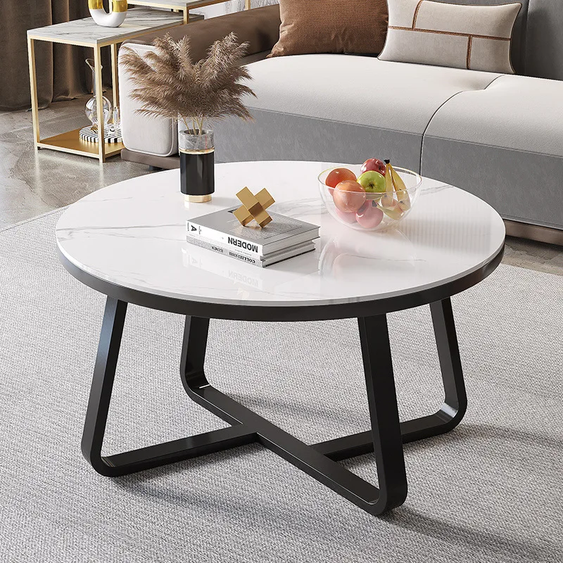 Italian minimalist glass coffee table living room household small apartment light luxury modern simple round creativity