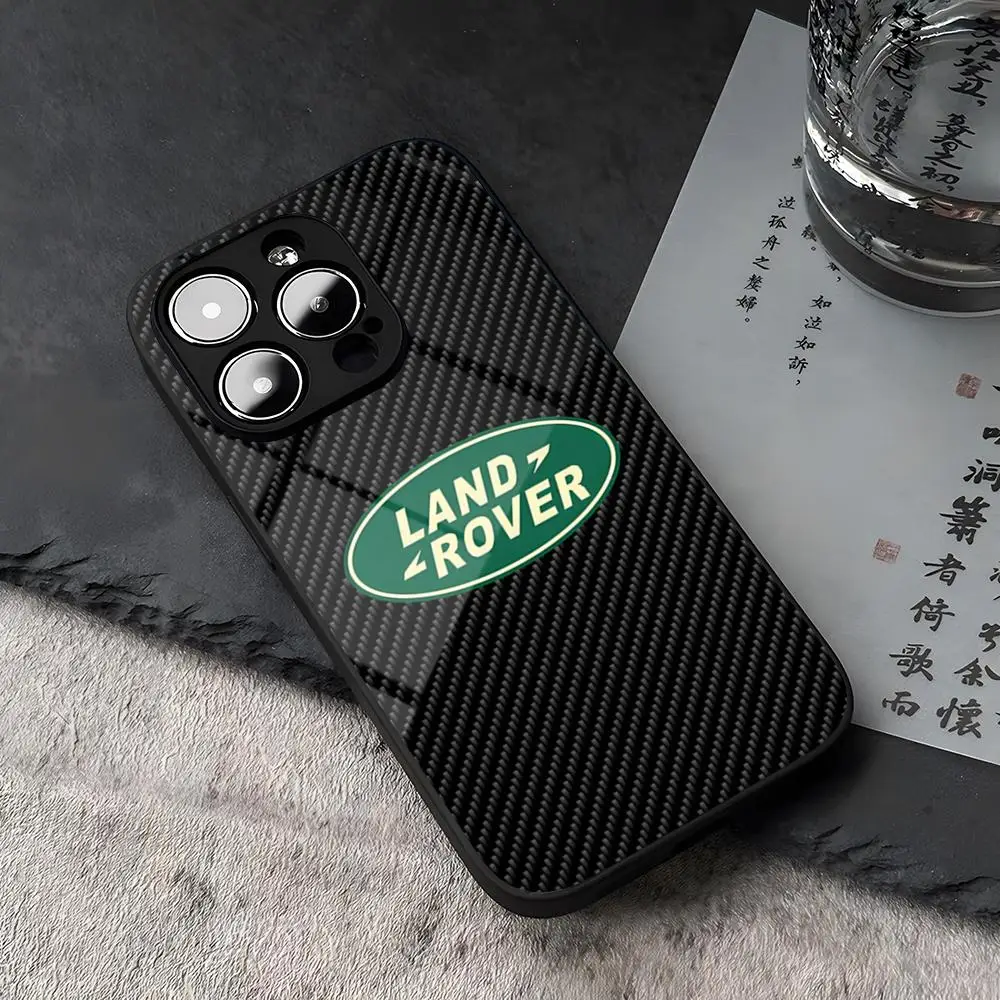 Land Rover Car Logo Phone Case Tempered Glass For IPhone 12 15 13 14 11 Plus Pro XS Max Mini X XR 8 7 6s SE2020 Cover