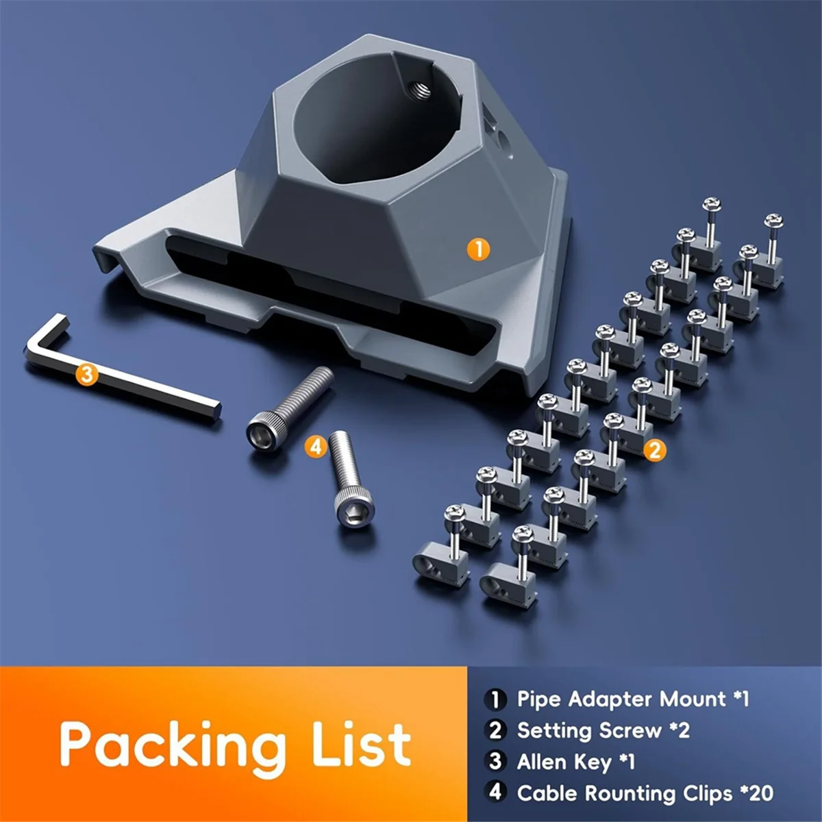 EULM For Starlink Gen 3 Pipe Adapter Aluminum Roof Mount Stand Fixed Connector with Wrench and Cable Clamps for StarLink