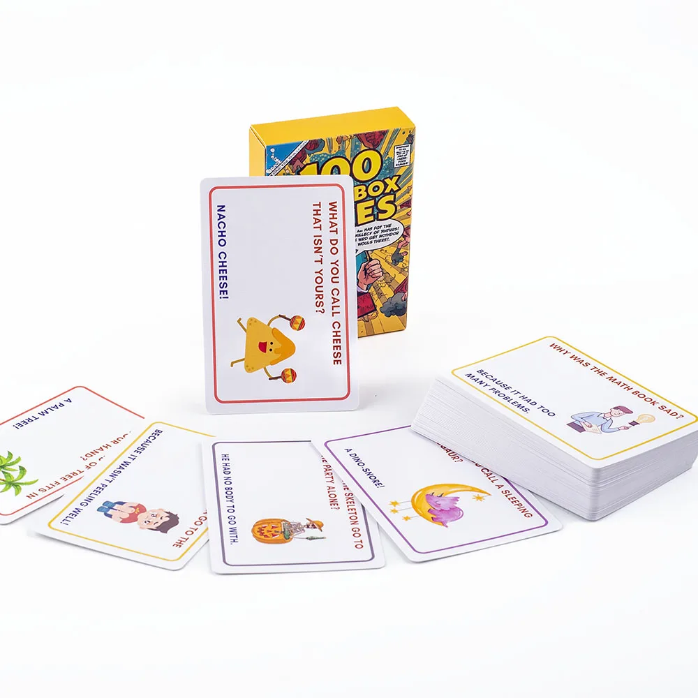 

Kids Joke Cards 100pcs - Fun Lunchbox Notes With Puns Riddles Conversation Starters For Family Car Rides Road Trip Board Game