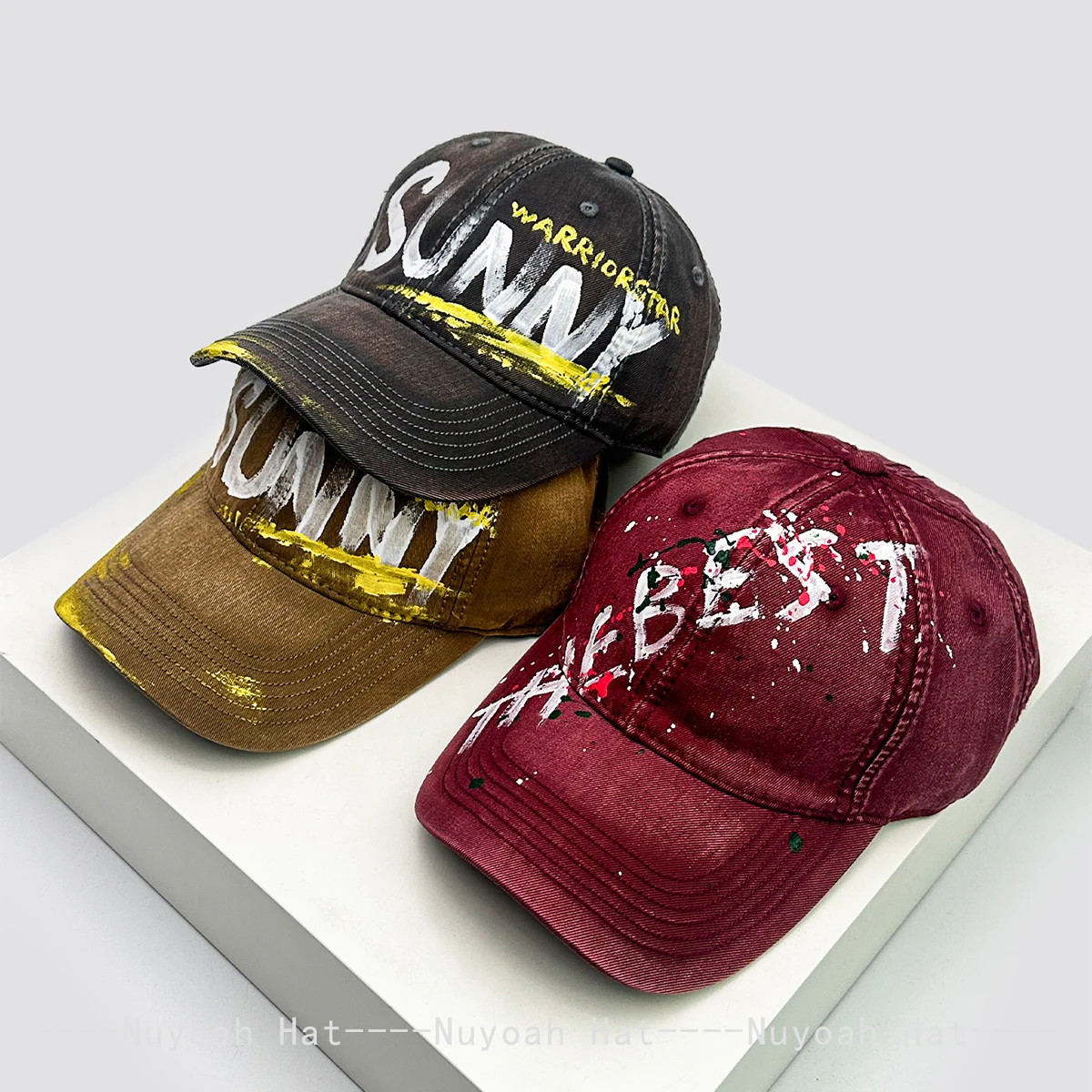 

New Men Women Personal Paintings Graffiti Letters Baseball Hats Sunshade Casual Versatile Outdoor Peaked Caps Niche Fashion ins