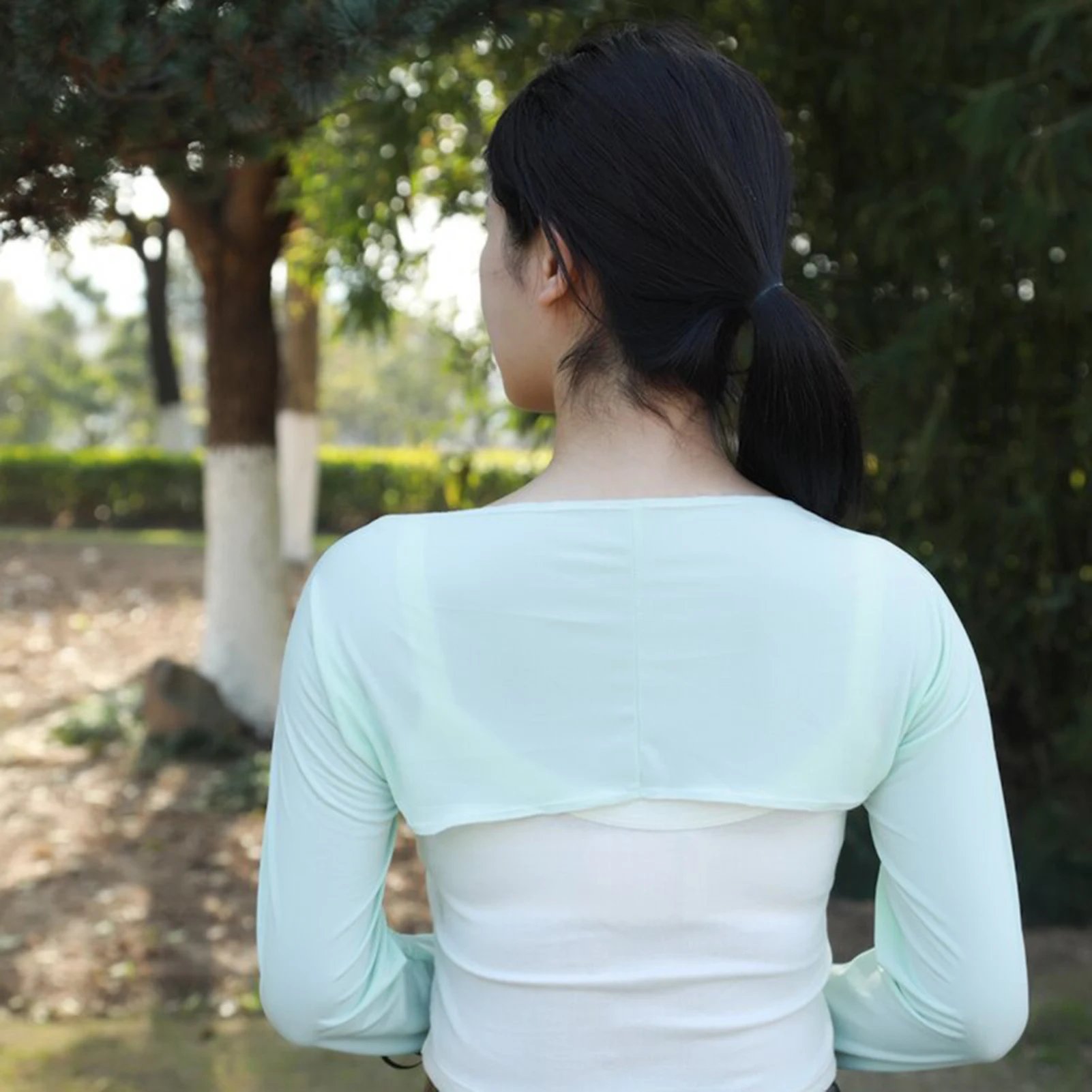 

Cooling Shawl Sleeves with Finger Hole Women UV Protection Arm Sleeve for Riding Driving Travelling