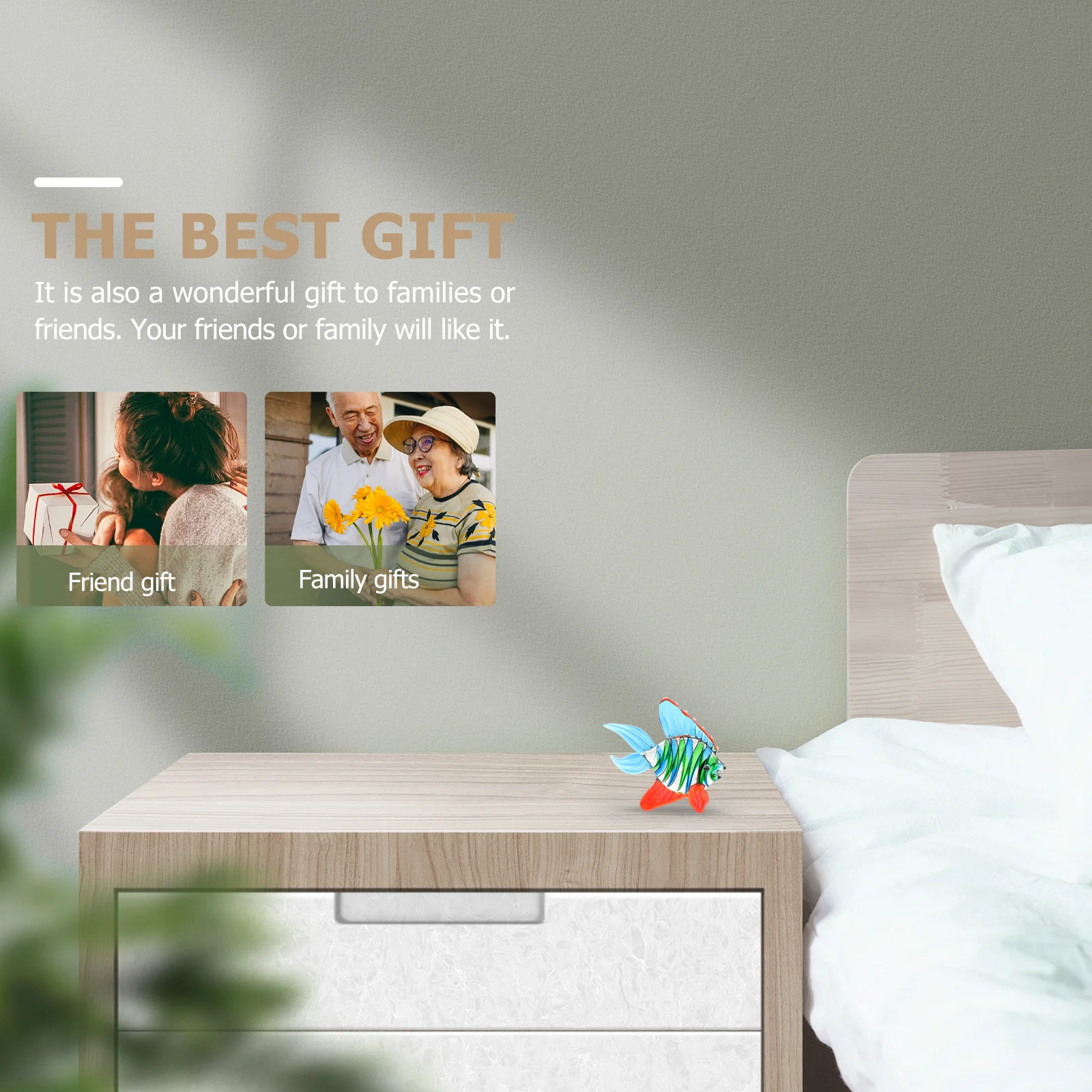 

1Pcs Charming Glass Fish Tank Figurines Home Decoration Gifts for Colleagues Friends Glass Fish Figurines Home Decoration