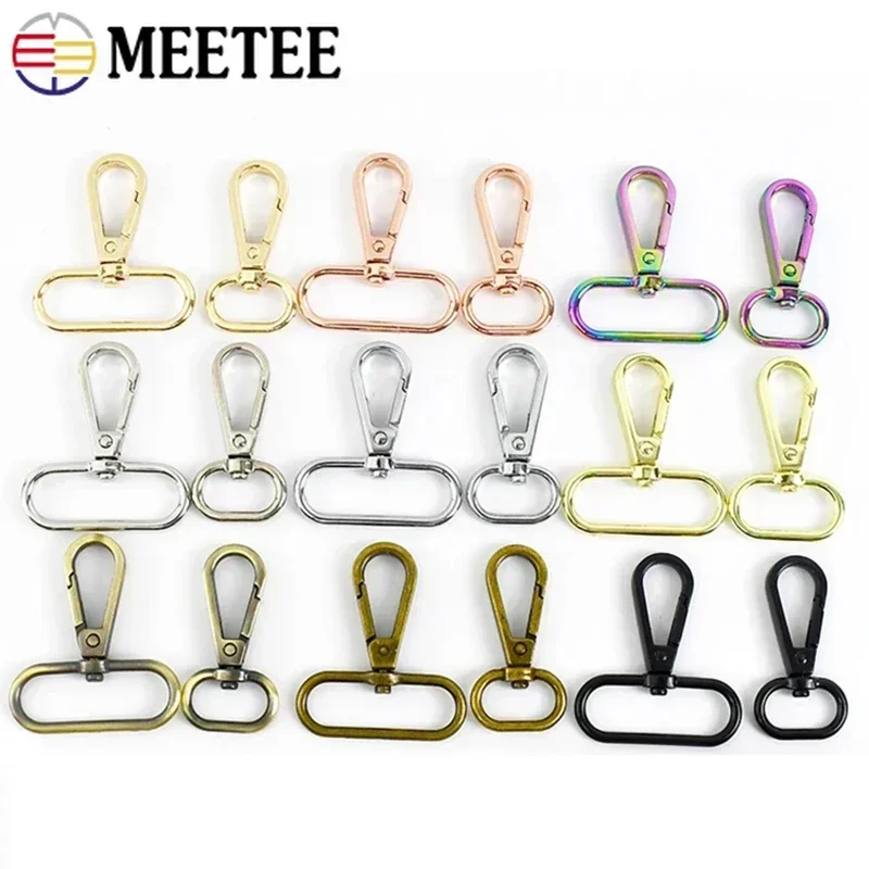 Meetee-Boucles métalliques 16-50mm, 5 pièces, pour sac à main, sangle, crochet, collier de chien, porte-clés, fermoir, accessoires de bricolage