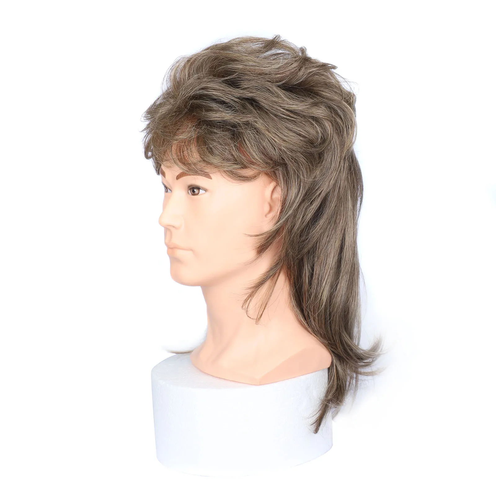 

Synthetic Short Hair Wig 80s Mullet Wig for Men Rocker Accessories Costumes Fancy Party Accessory Cosplay Halloween Man Wigs