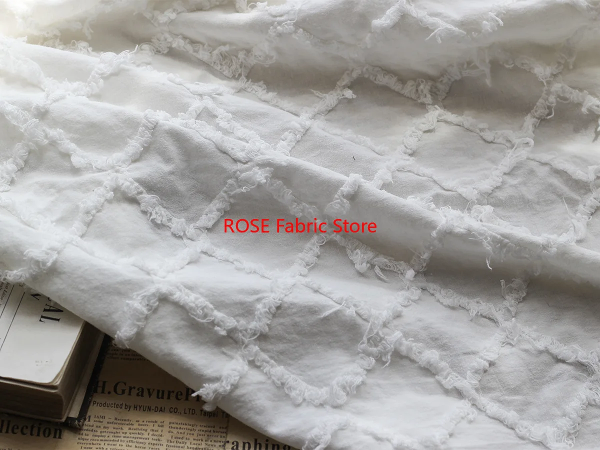 Kwiatowy frędzel Kwiatowa bawełniana tkanina lniana na poduszkę do dekoracji domu, spódnica, sukienka ślubna, letnia sukienka, zasłony