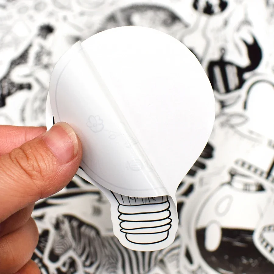 50 pezzi adesivi Vsco cartone animato in bianco e nero cool semplicità adesivi anime carini impermeabili fai da te laptop valigia bici auto decalcomanie