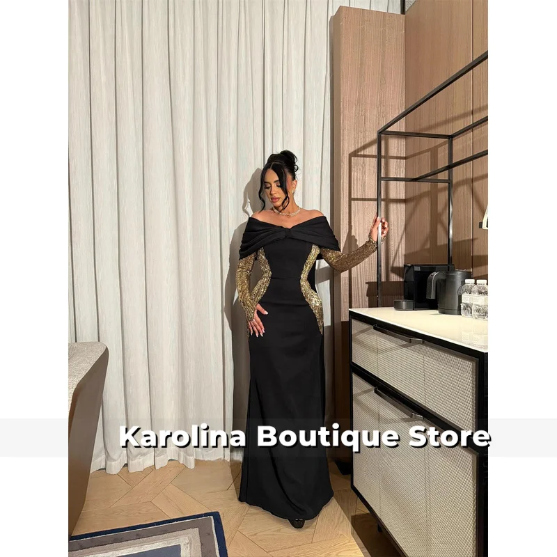 ชุดราตรีงานแต่งงานสำหรับงานปาร์ตี้ ชุดราตรีออกงาน ชุดราตรีงานพรอม ชุดเดรสทรงเมอร์เมดสีดำ ชุดราตรีงานเลี้ยงสุดหรู ปี 2025