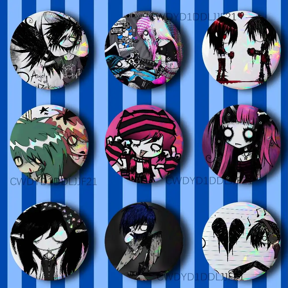 

Cute Emo Love Blue Button Pins Cool Anime Cosplay Badges Clothes Backpack Decorations Brooch Gifts
