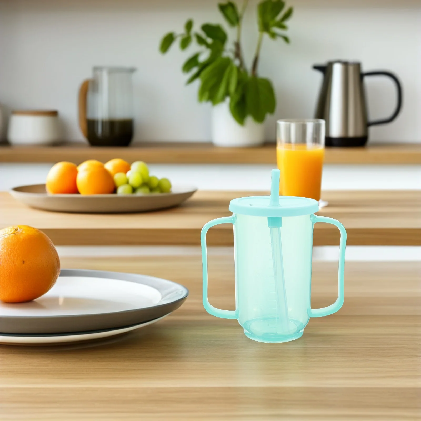 

2pcs Elderly Care Cup Adaptive Drinking Cups for Dysphagia Non-Spill Leak Resistant Feeding Lightweight Handle Senior Disabled