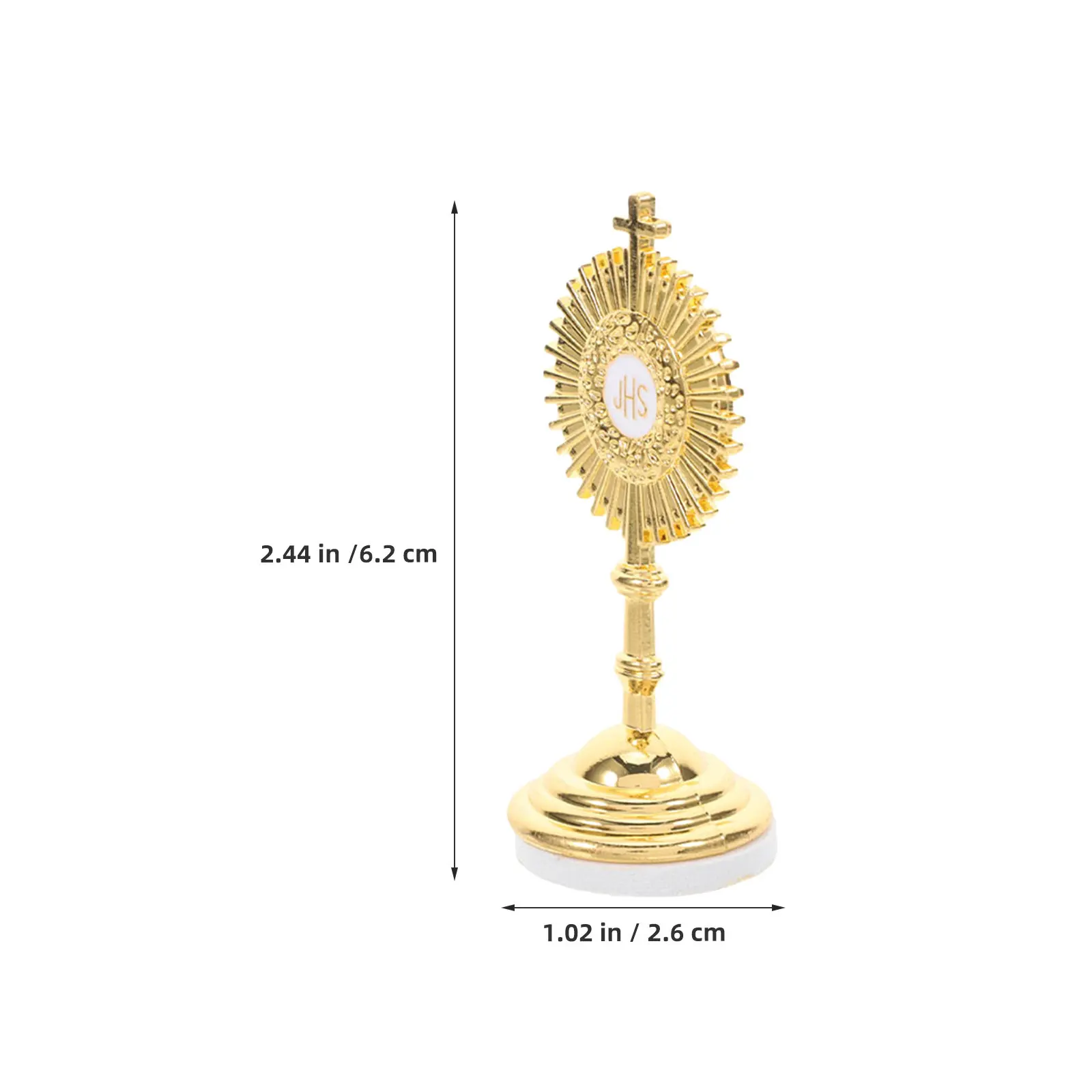 8 Pcs Catholic Altar Set Golden Monstrance And Cross Ornaments Religious Accessories For Home Chapels Blessed Sacrament Statues