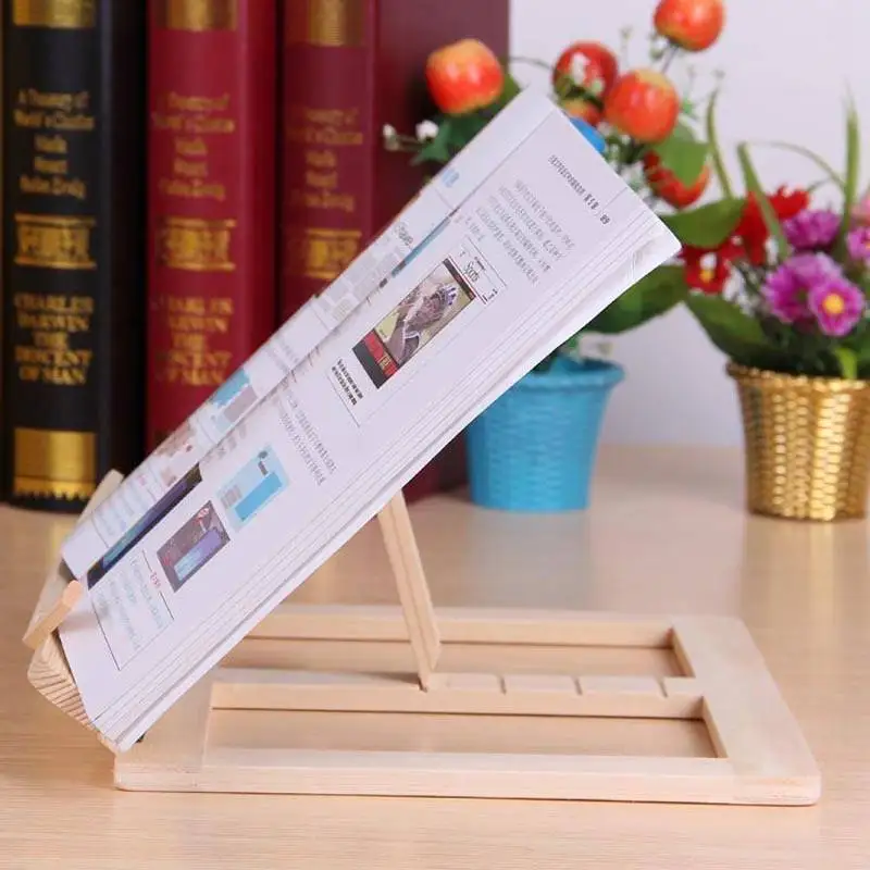 Wooden Frame Reading Bookshelf Bracket Book Reading Bookend Tablet PC Support Music Stand Wood Table Drawing Easel Stationery