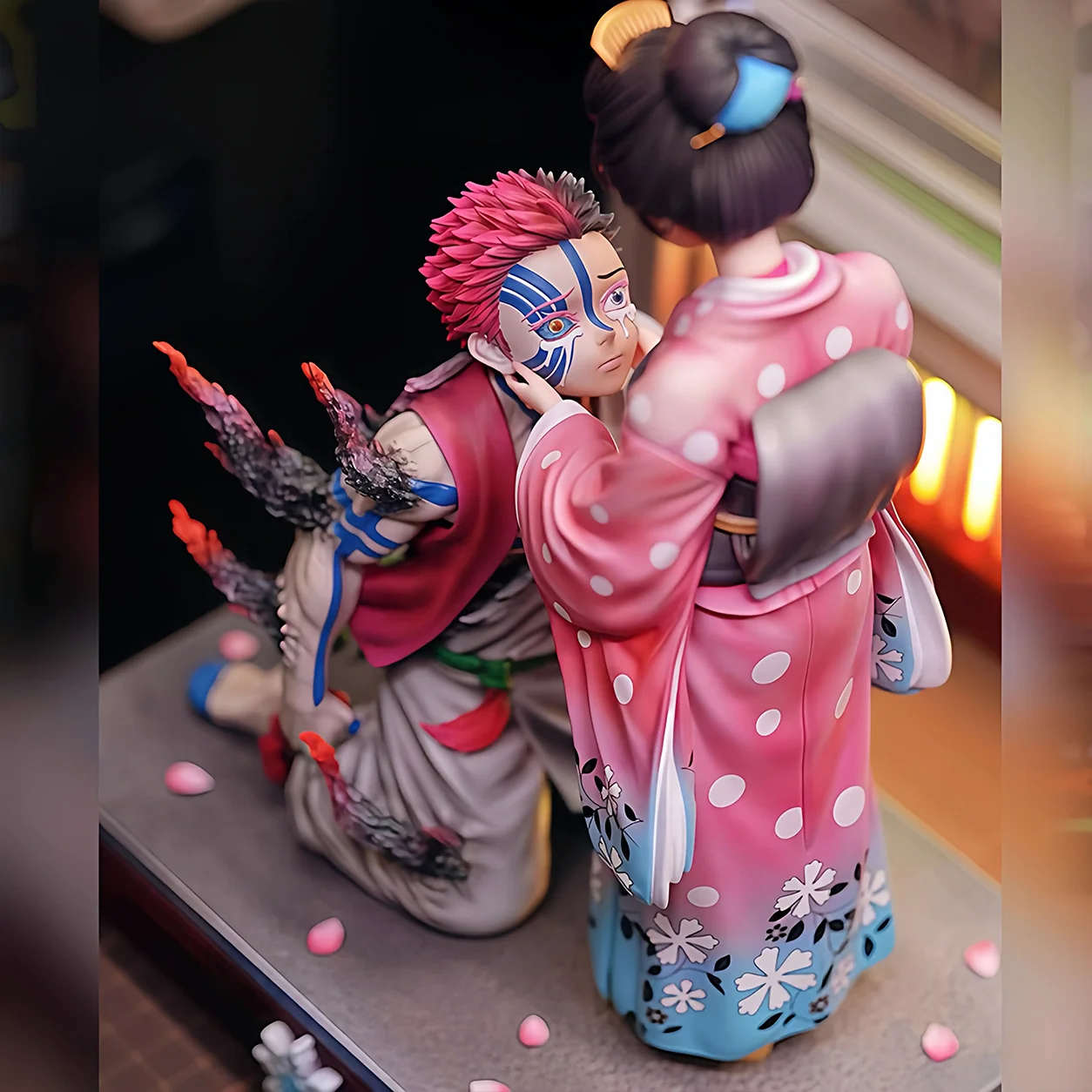 Demon Slayer Akaza & Koyuki PVC-Figur, Anime-Sammelstatue, dynamisches Modell für die Schreibtischdekoration