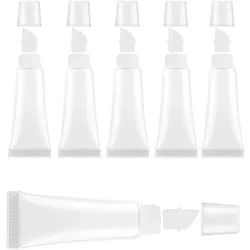 6pcs 5/10ml Mini Clear Soft Empty Lip Balm Tubes Portable Travel Lip Gloss Containers DIY Makeup Packaging Tools for Women/girl